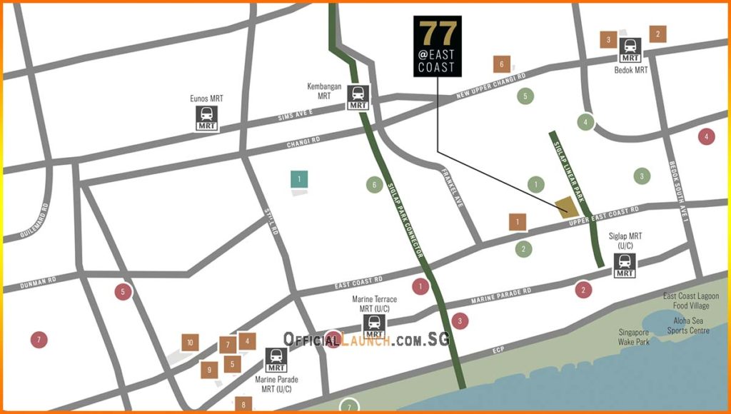 77 East Coast Condo Location Map